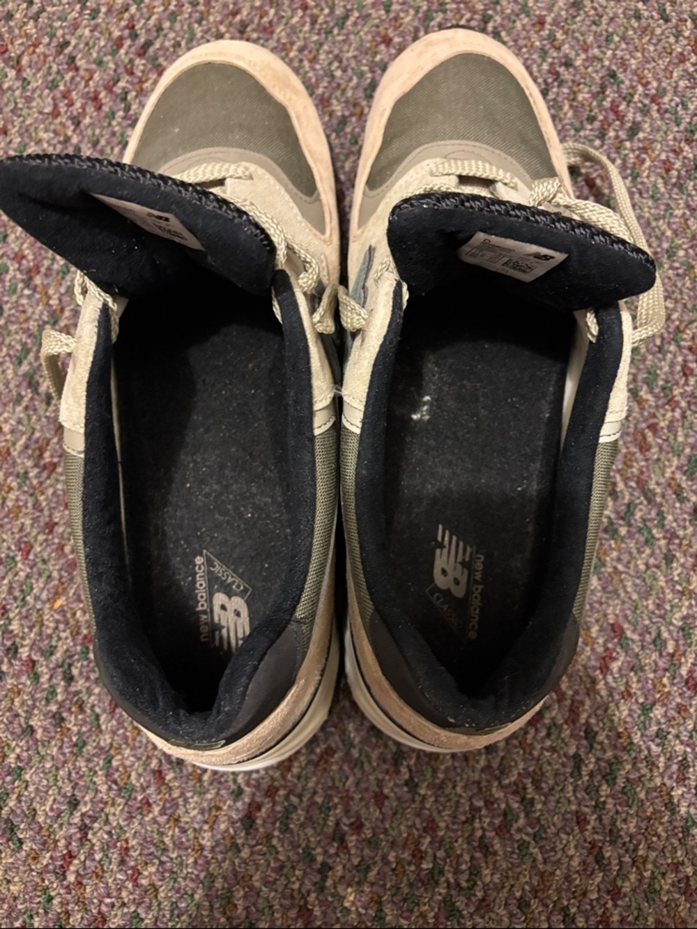 New Balance Olive Green and Beige Low-Top Sneakers - Picture 2 of 5